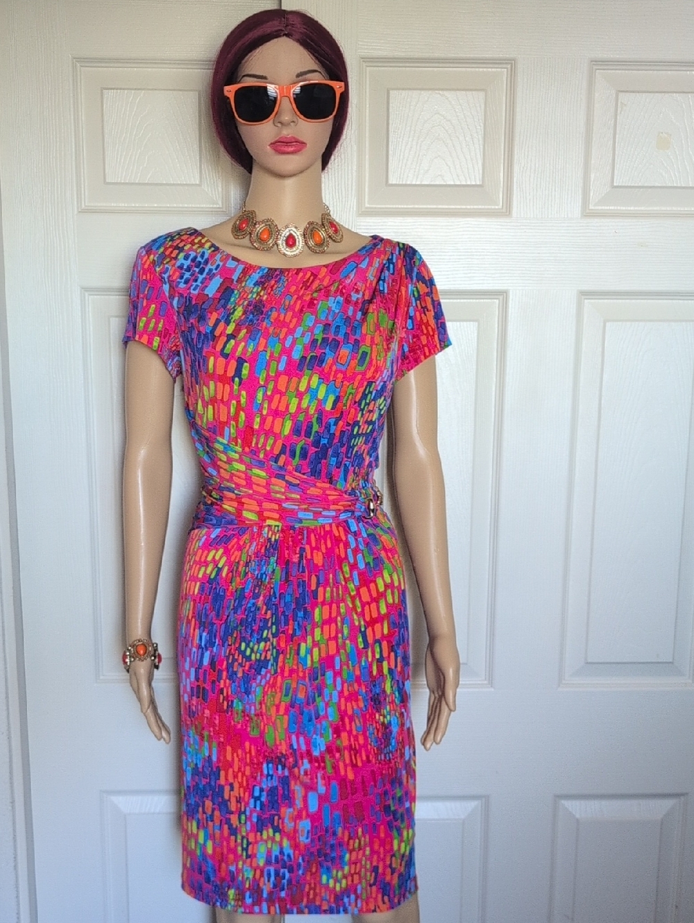 Ellen Tracy Abstract Print Dress